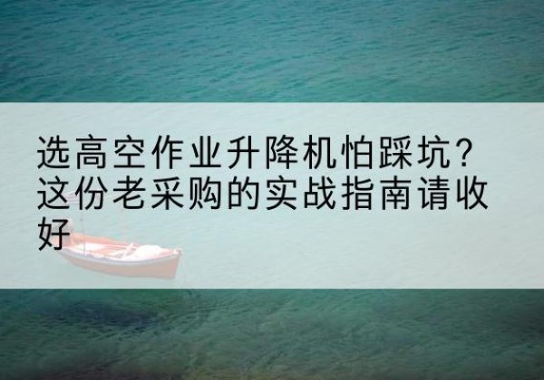 张家川高空作业升降机厂家推荐-选高空作业升降机怕踩坑？这份老采购的实战指南请收好