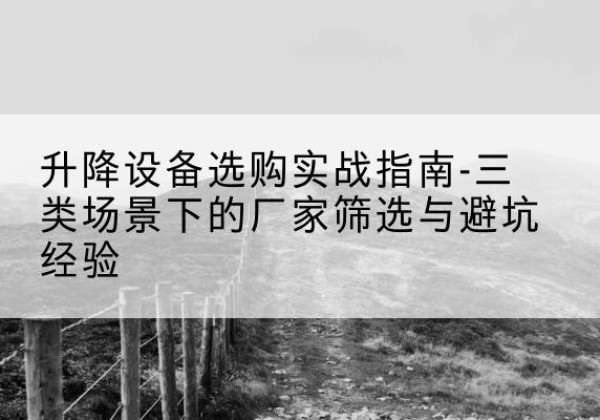 张家川移动式升降机厂家推荐-升降设备选购实战指南-三类场景下的厂家筛选与避坑经验